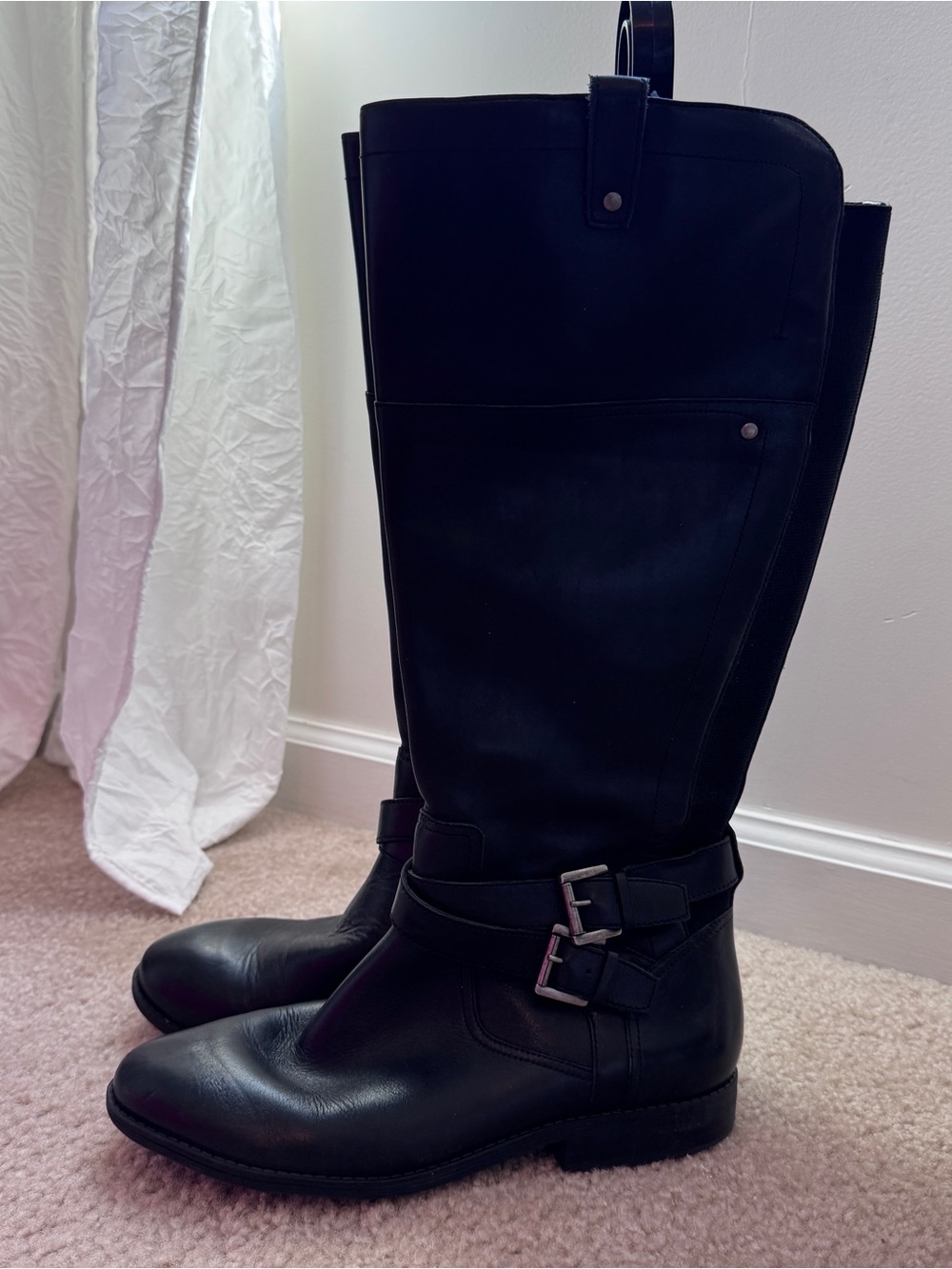 Marc Fisher Black Leather Boot - Sleek Riding Style